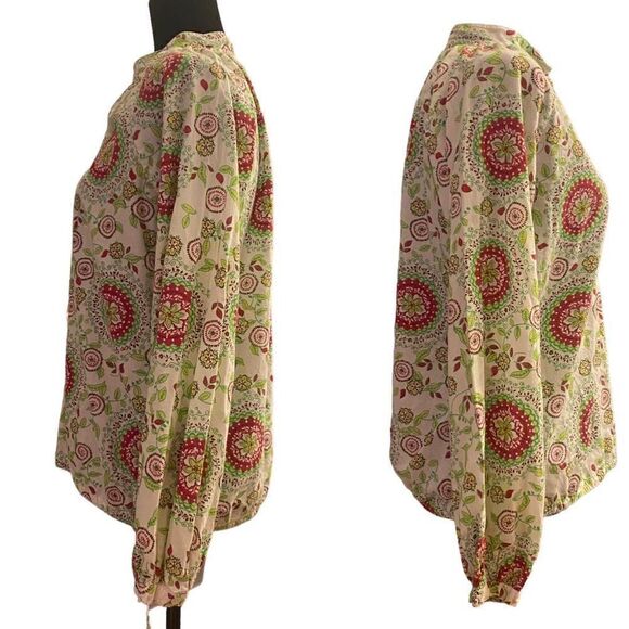 Gap Boho Inspired Floral Henley Long Sleeve Top Size Medium - Picture 3 of 13